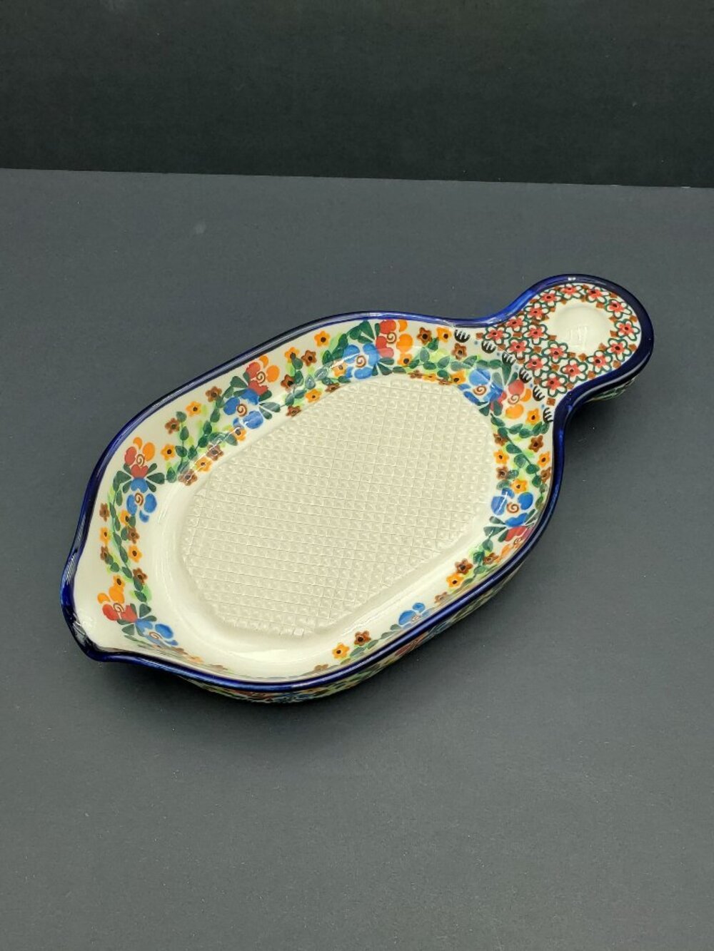 Polish Pottery Floral Zester Grater Juicer Unikat Fruit & Vegetable Juicer